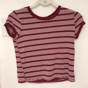 Red and White Striped Tee